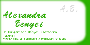 alexandra benyei business card